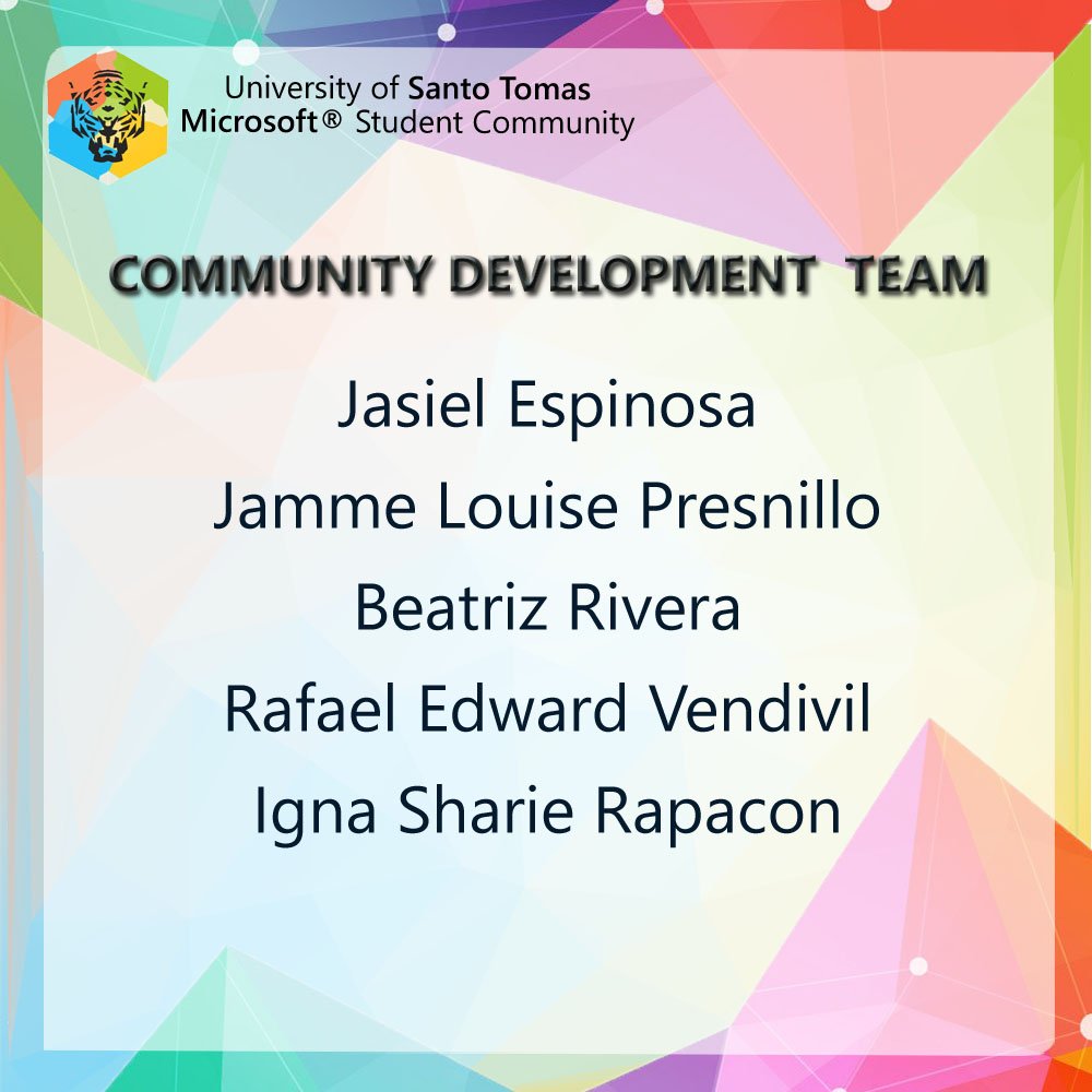 ust_microsoftsc's tweet photo. Congratulations to the delegates of Community Development Team!
#MsSCDoGreatThings
#TeamComDev https://t.co/m07tISi3tt