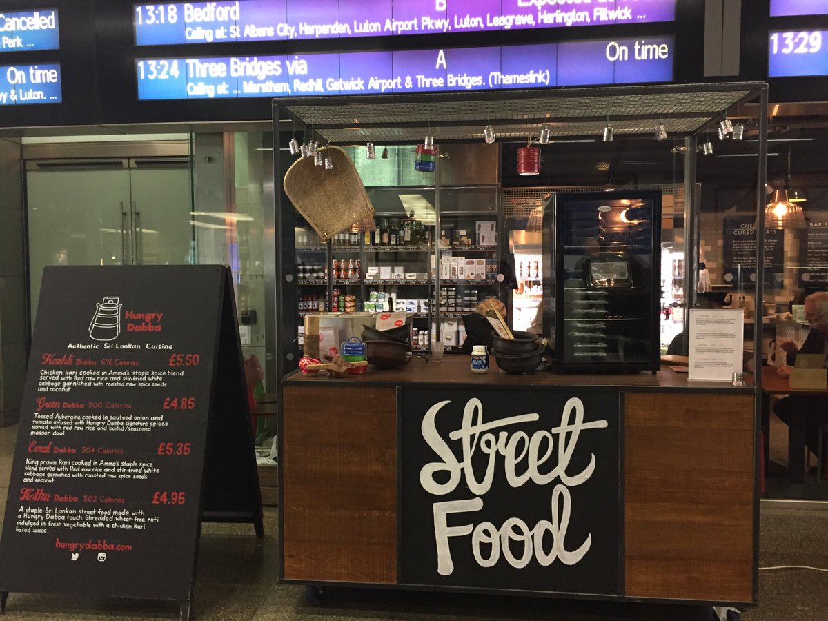 SourcedMarket's tweet photo. Lunch anyone? @HungryDabba have authentic Sri Lankan chilled food served up and ready @StPancrasInt for one more day! https://t.co/GrnsY5KQoc