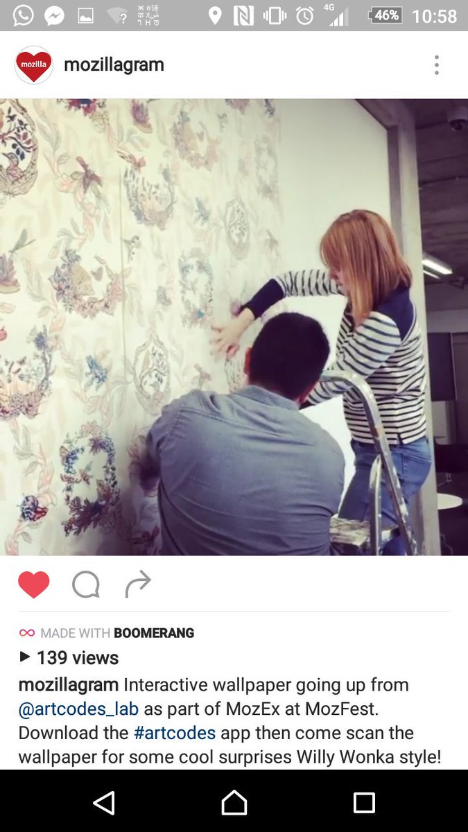 lizjeal's tweet photo. This is too exciting! Our #interactive #wallpaper going up for #mozfest π @artcodes_lab @mozilla @HorizonDER #design #digitallyinteractive https://t.co/g0K30GoQVY