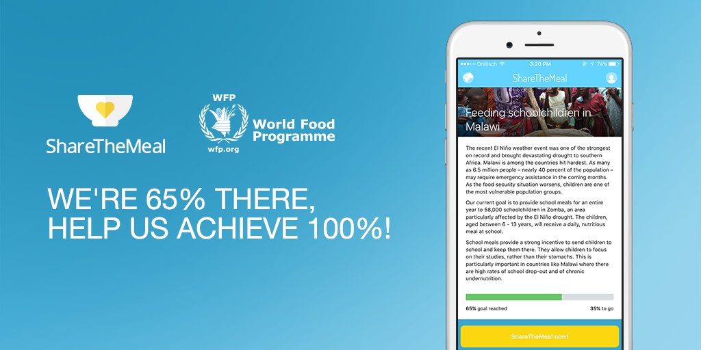 Want to make a difference in the world? Help us reach our goal of feeding 58,000 children in Malawi. We're 65% there, help us achieve 100%
