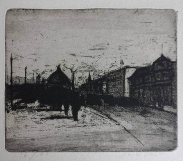 CharlesWyrsch's tweet photo. Lucerne railway station is an #aquatint from 1971 created at my #atelier in #Lucerne, 16/60, 17.50 x 14.50 cm. https://t.co/7ZtmhmS2kB https://t.co/1FQZDu1aAi