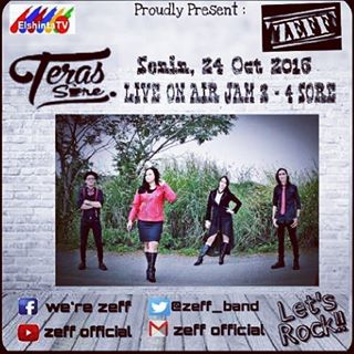 Stay tune on your tv now...🤘🤘🤘 ZEFF BAND Live on air at elshinta tv jam 15.00 - 16.00 WIB. <a href="/terassoretv/">terassore</a> <a href="/ElshintaTV/">ElshintaTV Jakarta</a> <a href="/zeff_band/">ZEFF BAND</a>