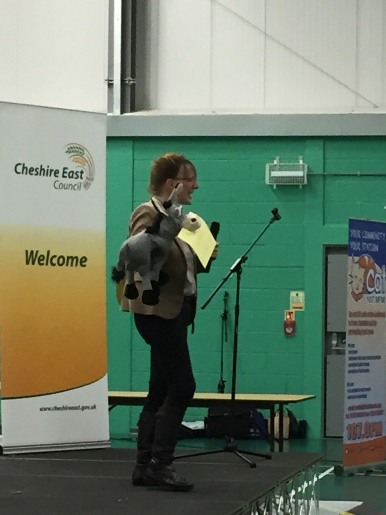 thebluelocust's tweet photo. A talking donkey at #CrewePB. Who would have thought... @Mutual_Gain https://t.co/Dua5yGwub2