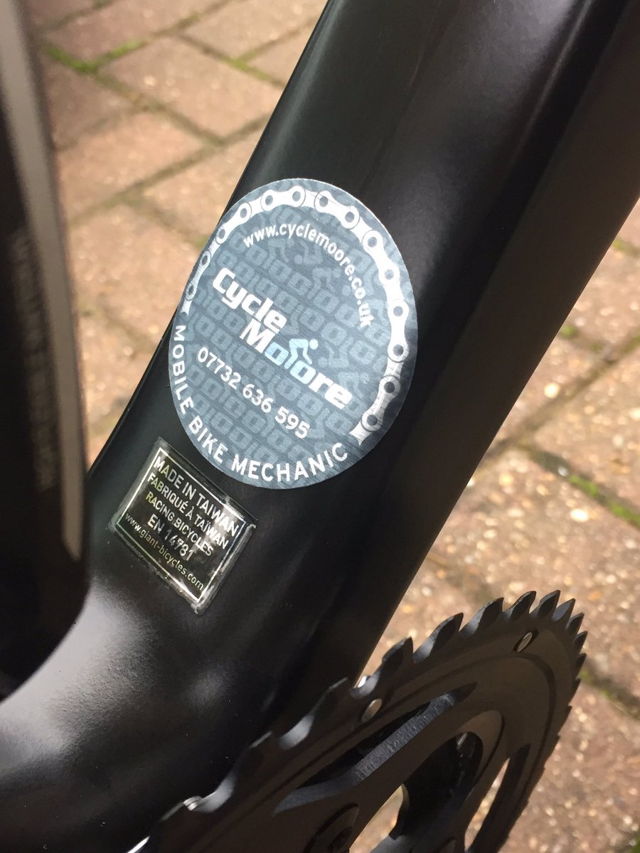 Our new frame stickers looking good on this <a href="/GiantUK/">Giant UK & Eire</a> #tcr #road #cycling #mobilebikemechanic #kent cyclemoore.co.uk