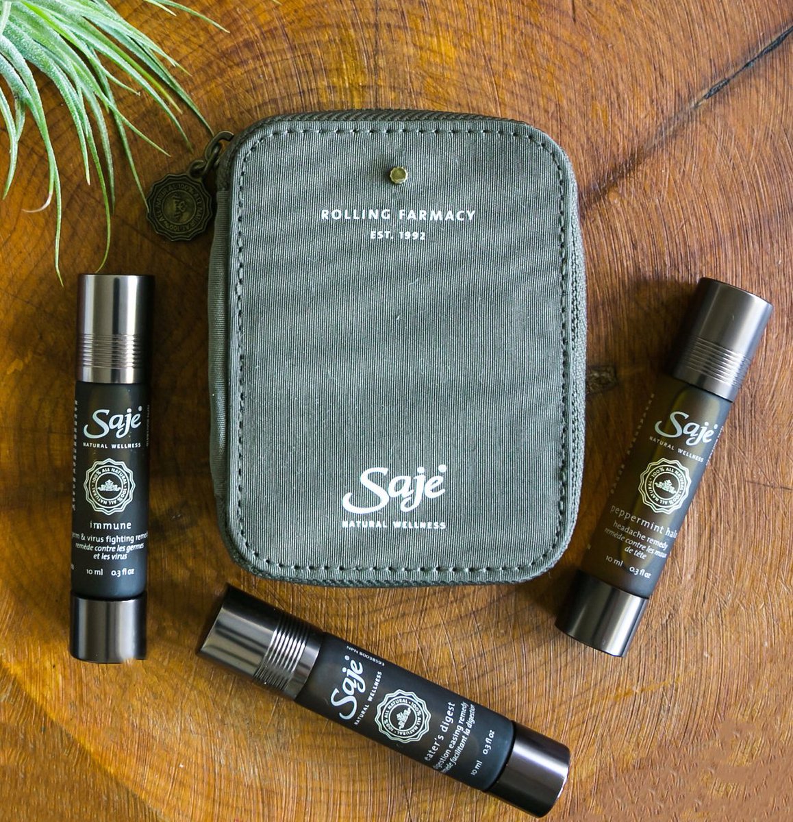 SajeWellness's tweet photo. This kit is made for days when you just can’t be slowed down. The Rolling Farmacy- now $30 with a $30 purchase. https://t.co/a9h9NLzcmj