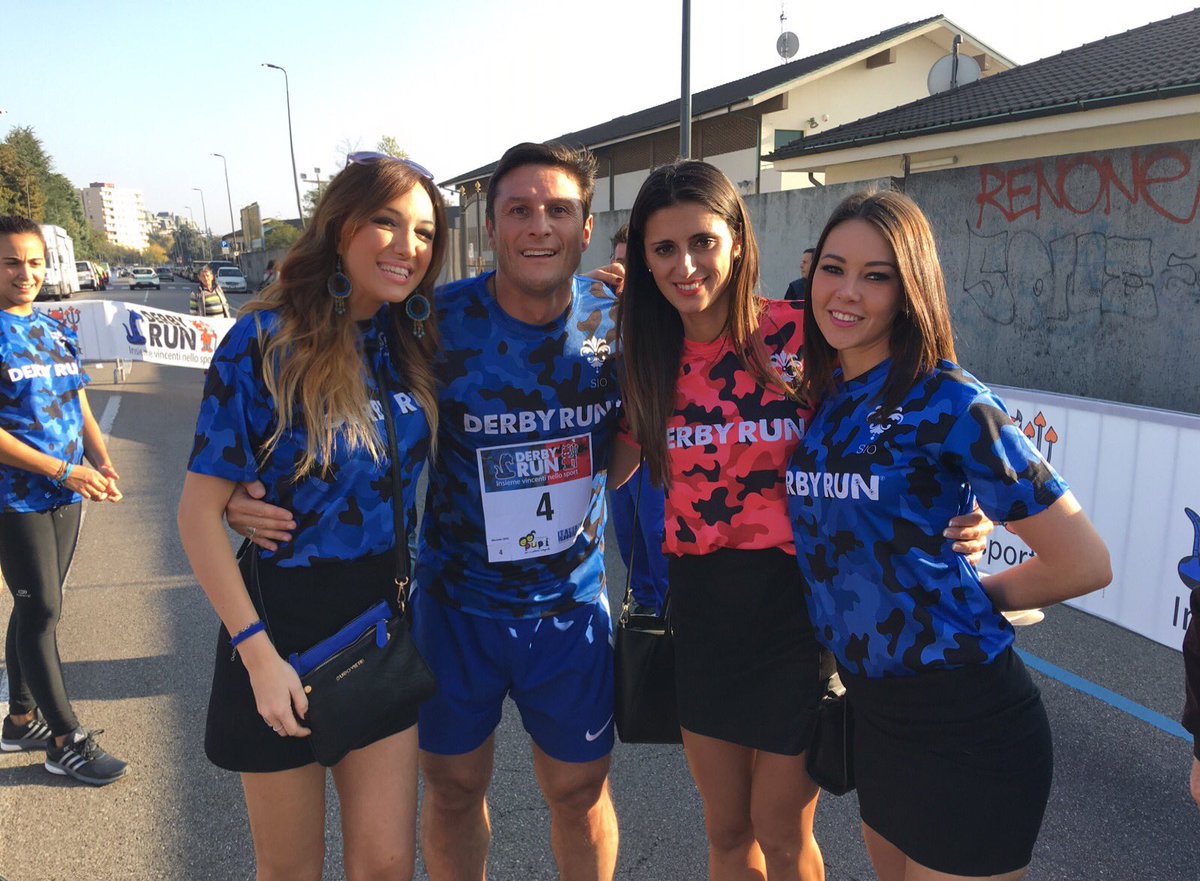 StefaniaCattane's tweet photo. Noi madrine #DerbyRun con il cuore nerazzurro @javierzanetti illuminate da uno splendido sole, previsto da @3BMeteo ☀️ #WAGS @FrancyBuriani https://t.co/PleM8bu3R7