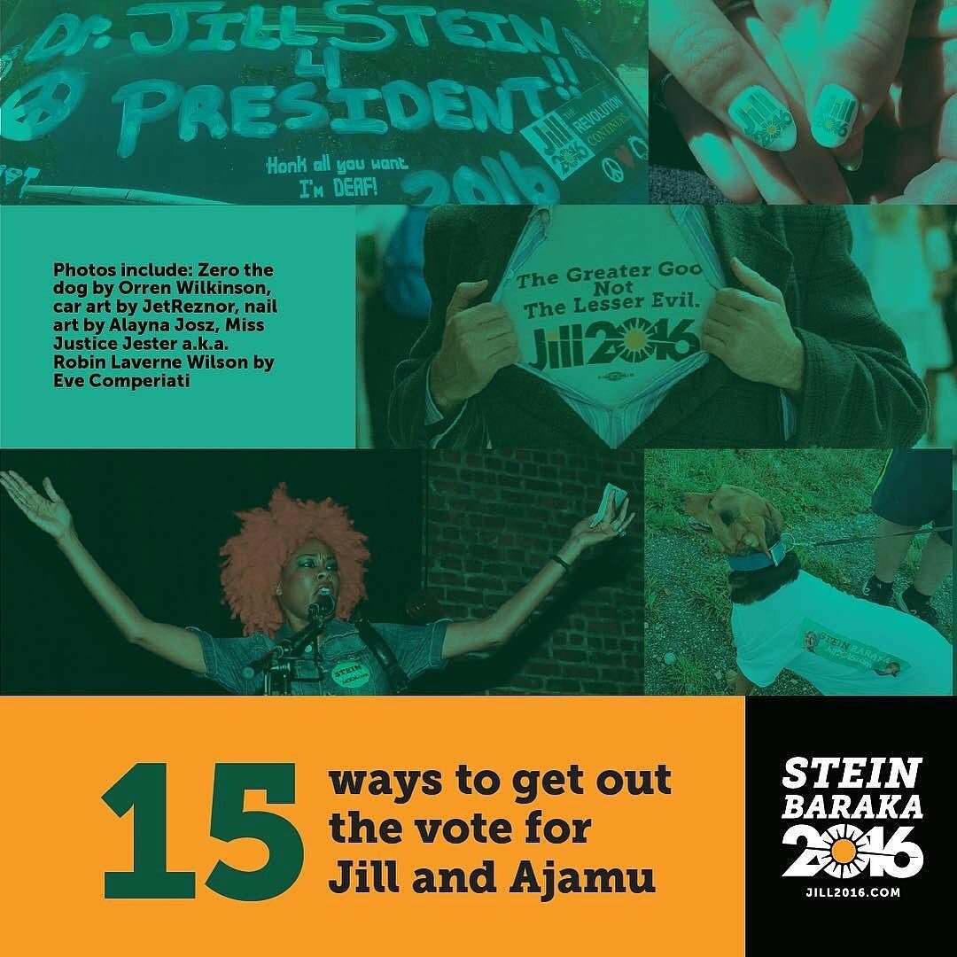 ellication's tweet photo. Help earn 5% of the vote https://t.co/JjWhsutyNe
The #PoliticalRevolution is NOT being televised. #GetInternetted @DrJillStein https://t.co/fR89ERwqp0