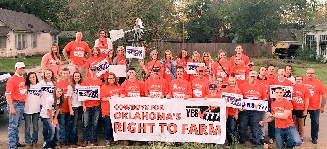 YesOn777's tweet photo. Beautiful morning in Stillwater to show support for Oklahoma's farmers &amp; ranchers at #OKStateHC! #YesOn777 https://t.co/JEx5kNHPVn
