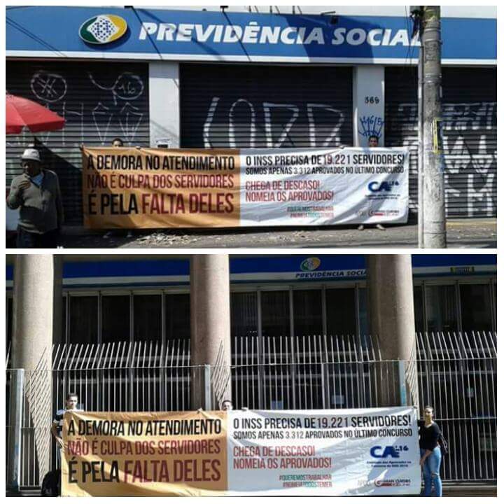 CAINSS_2016's tweet photo. Usuários do INSS precisam de um atendimento humanizado. Aprovados em concurso vão às ruas e buscam suas nomeações📢📢📢 https://t.co/Q6Gbo0kvAM