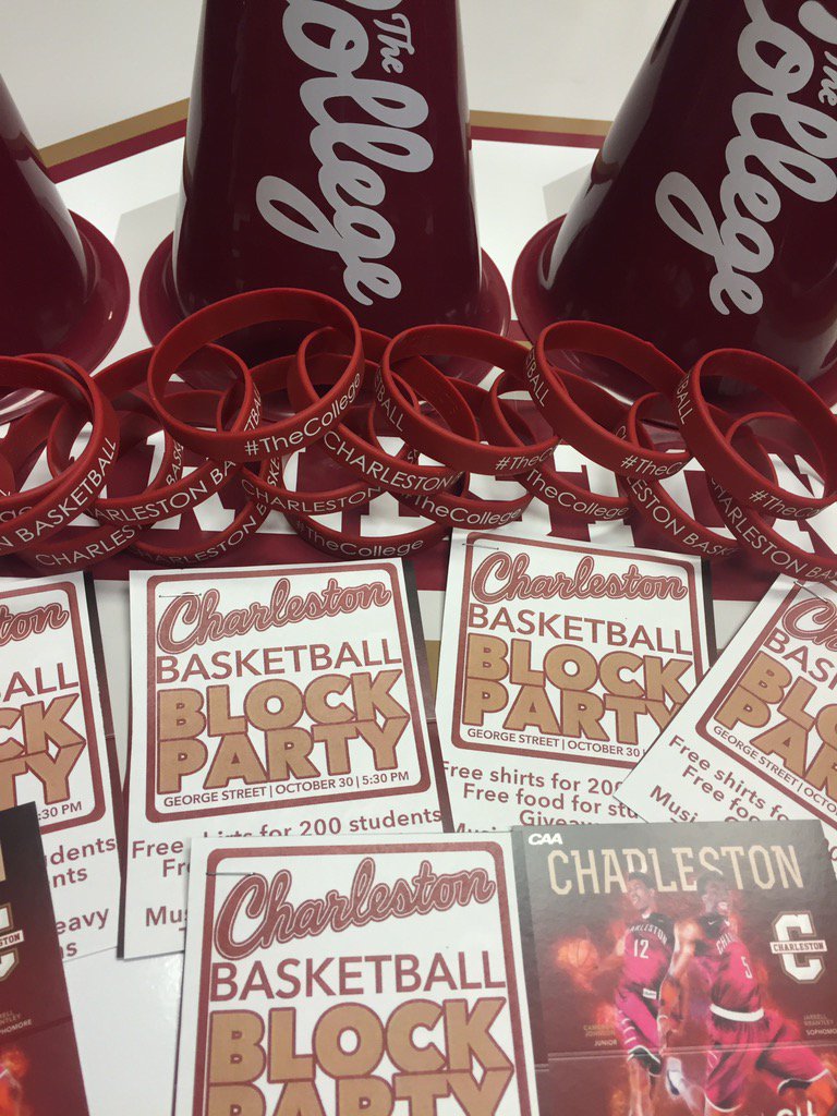 ClydetheCougar's tweet photo. The #BasketballBlockParty is TOMORROW! George Street at 5:30! Come meet @CofCBasketball & @CofCWBasketball! https://t.co/7qgVhIBYLJ