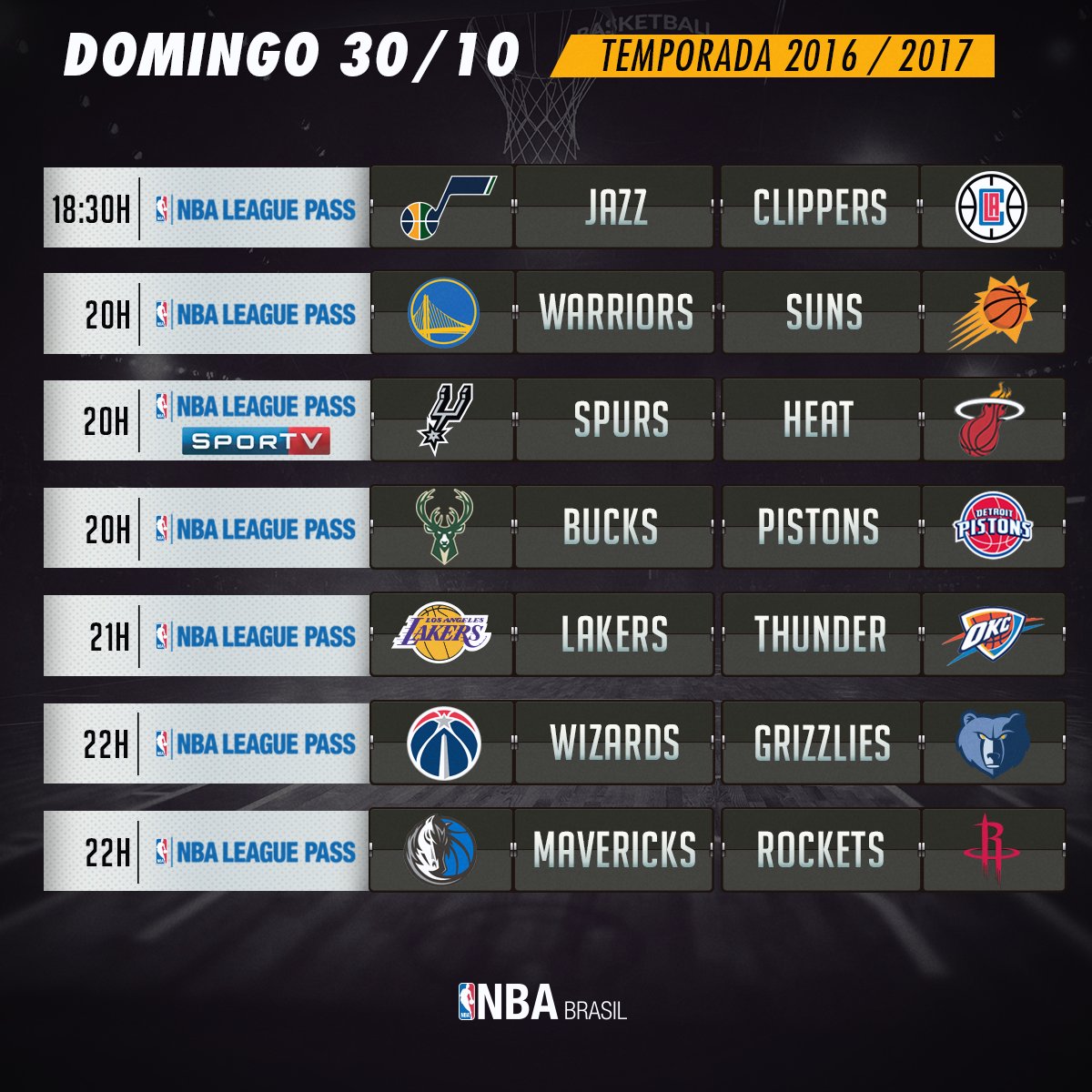 NBA Brasil on X: Domingo é dia de basquete! É dia de NBA na tela