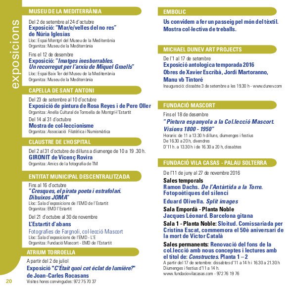 AjTorroella's tweet photo. Aprofiteu el #capdesetmana per visitar les #exposicions  i #galeries d'art de #Torroella de M. i l' #Estartit! #cultura #art #fotografia https://t.co/6gISL9N1Ed