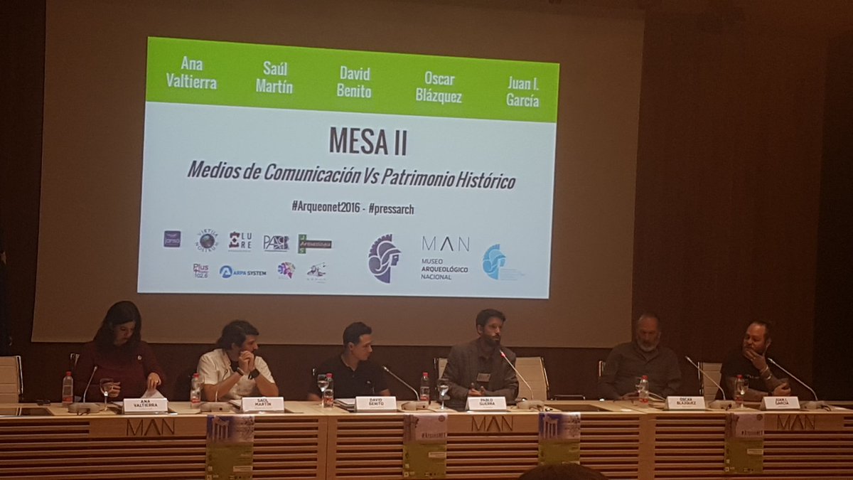 TaneArqueologia's tweet photo. Amena y didáctica discusión sobre medios comunicación vs Patrimonio Cultural #pressarch #Arqueonet2016 en @MANArqueologico sin conexión https://t.co/NBkDccHzYQ