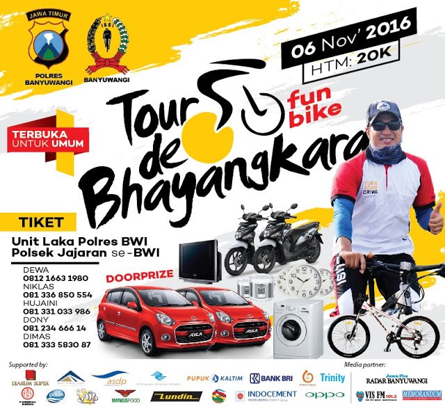 bwi25jam's tweet photo. Fun Bike Tour De Bhayangkara 2016 Banyuwangi https://t.co/7HmzPVZbSm https://t.co/17O9Vrq4HP