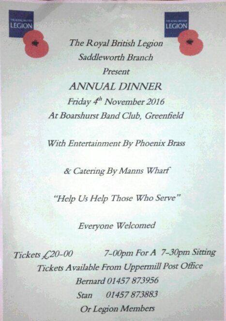 Enjoy Good Company, Good Food, &amp; Top Brass? Tickets are still available. Supporting the Royal British Legion Poppy Appeal. See You There!