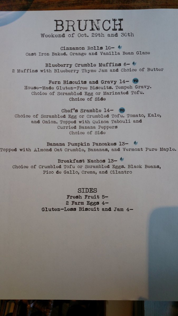 This weekend's brunch menu, today and tomorrow from 10-2!