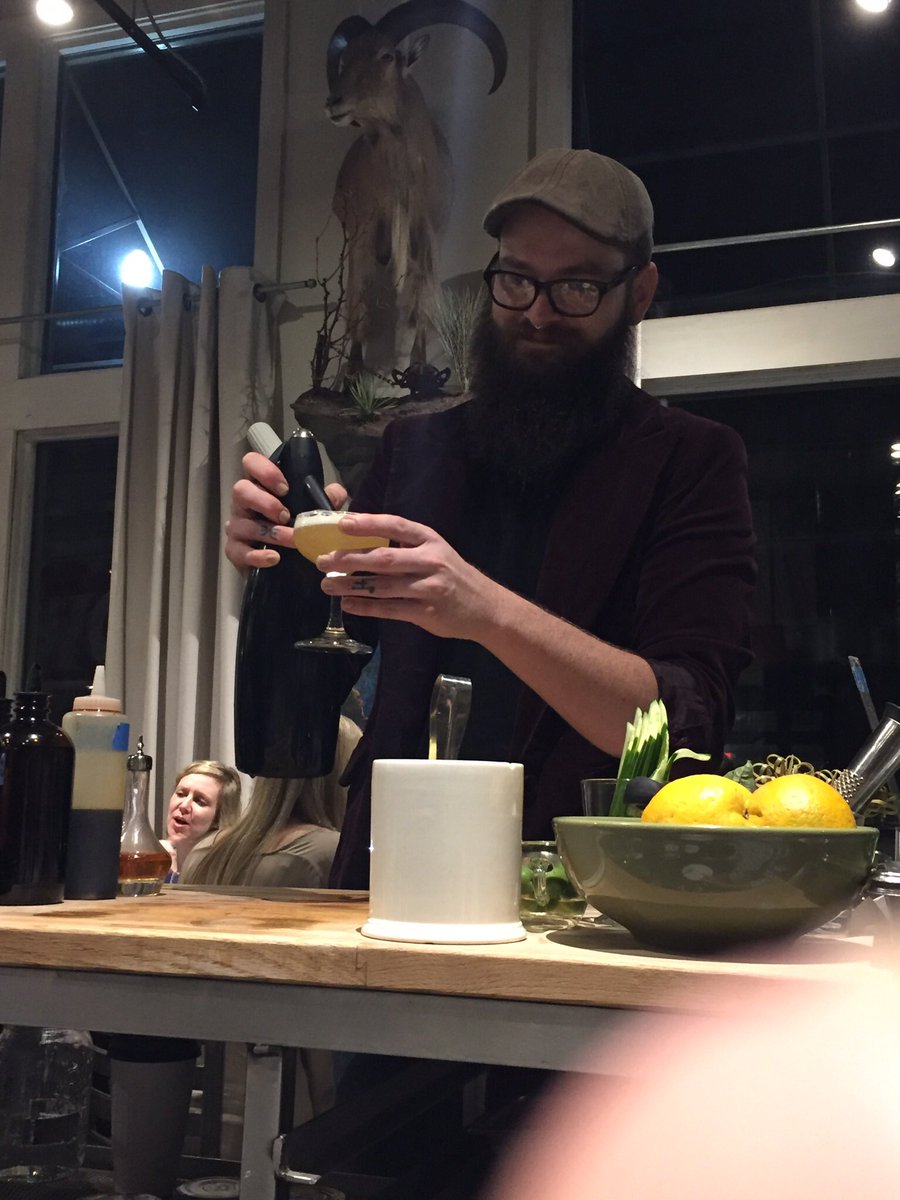 MeghanSchubert's tweet photo. Mixing cocktails table side @gunshowATL. #ATLeats #yummy #mixologist #gunshow #LockedAndLoaded https://t.co/aXEok9NKgw