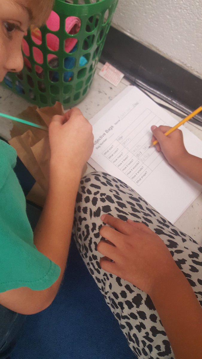 christimfowler's tweet photo. Mystery adjective bags were a hit with my Ss! They described the object and then guessed what was in the other bags from the descriptions! https://t.co/NwY1mSmITv