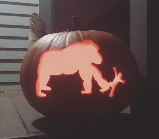 travitude's tweet photo. @replyall if only the design had been nibbled into the pumpkin 😂 #harambememes https://t.co/mS6KFsxqiI