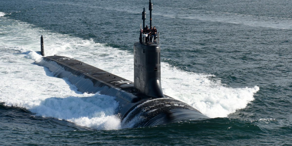 USNavy's tweet photo. LIVE NOW: Commissioning ceremony for #USSIllinois, #USNavy’s newest fast attack submarine - https://t.co/oDh74wJrte https://t.co/1eA2ohsILC