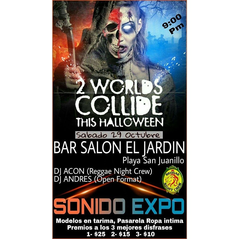 Reggaenightcrew's tweet photo. 🎃🎃 This Halloween 🎃🎃
↪ Sábado 29 de Octubre ↩
➡ Bar Salón el Jardín ⬅
➡ playa San Juanillo Santa Cruz #Guanacaste 
➡ Modelos #DjAcon https://t.co/NtF0gFtcwX