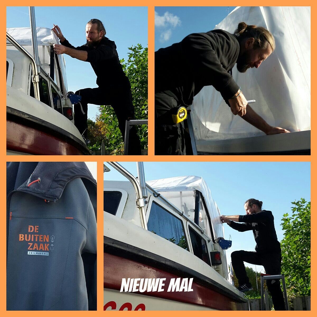 DeBuitenzaak's tweet photo. Vandaag met een heerlijk #zonnetje  een mal gemaakt voor een nieuwe #bootkap 
#zeilmakerij https://t.co/x1Djsa8h98