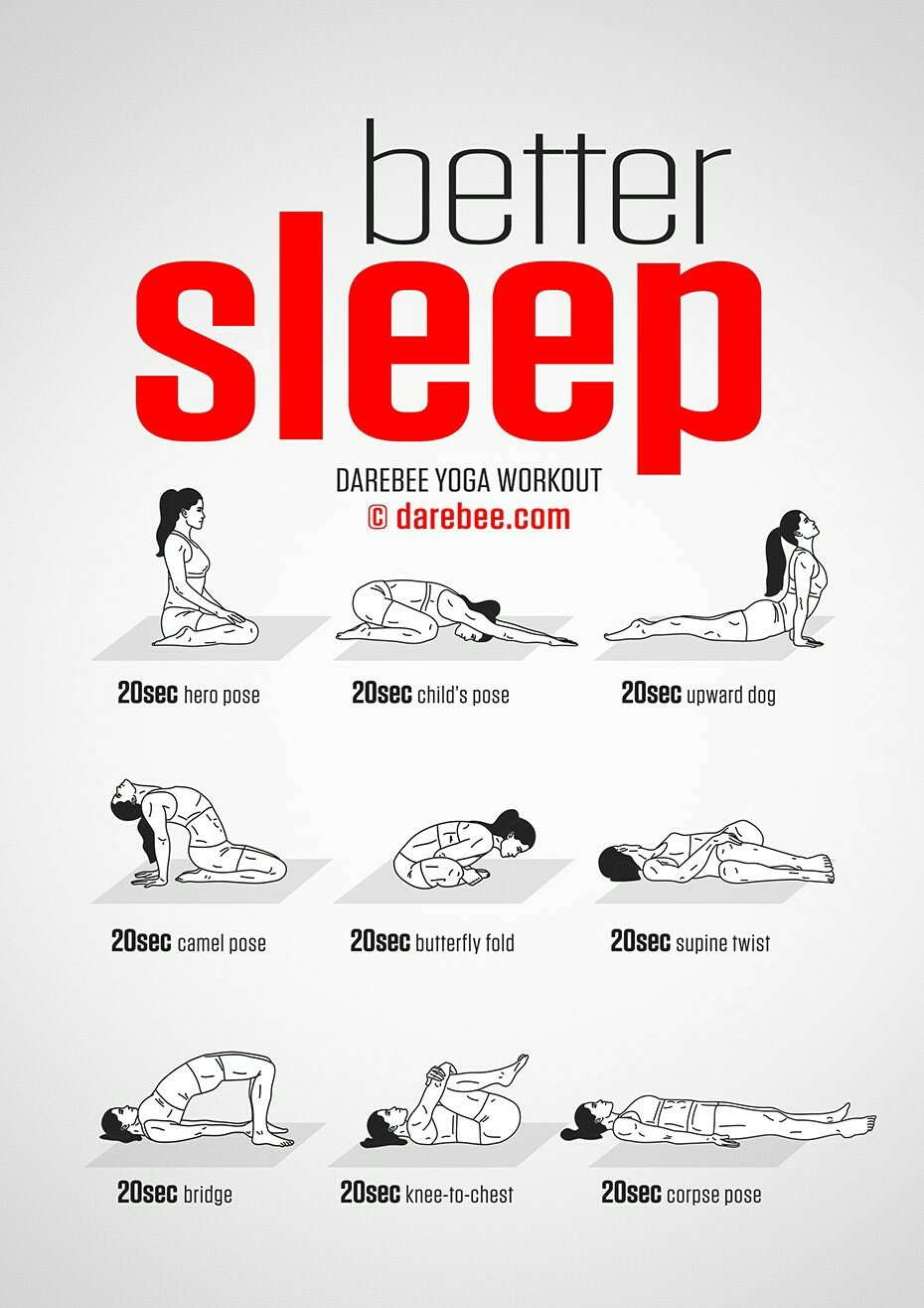DAREBEE on X: NEW: Better Sleep Yoga Workout  # darebee #yoga #workout #fitness  / X
