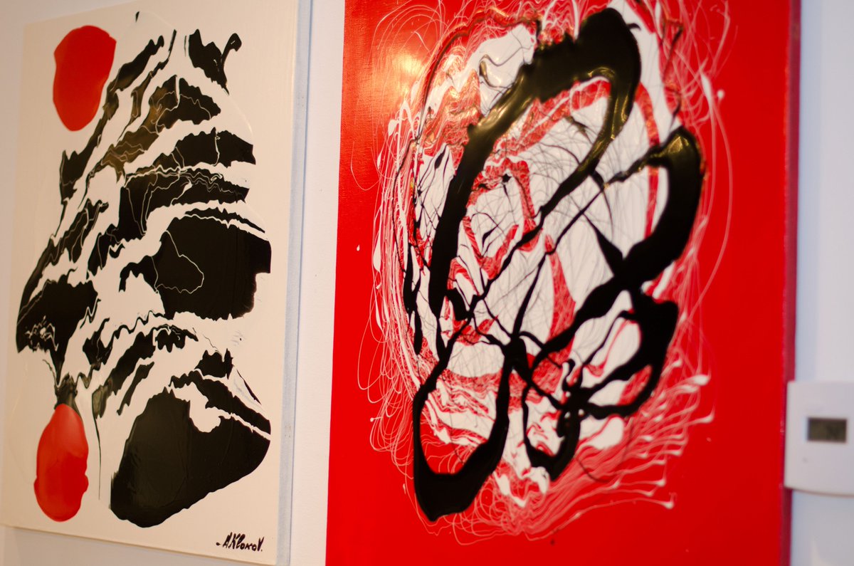 CopelandCreates's tweet photo. Bold & visually striking! That was our experience at the #BeyondTimes preview of painter @ILG_ART. Exhibit opens Nov 2 at @ArtaGallery https://t.co/0BXVz1yagJ
