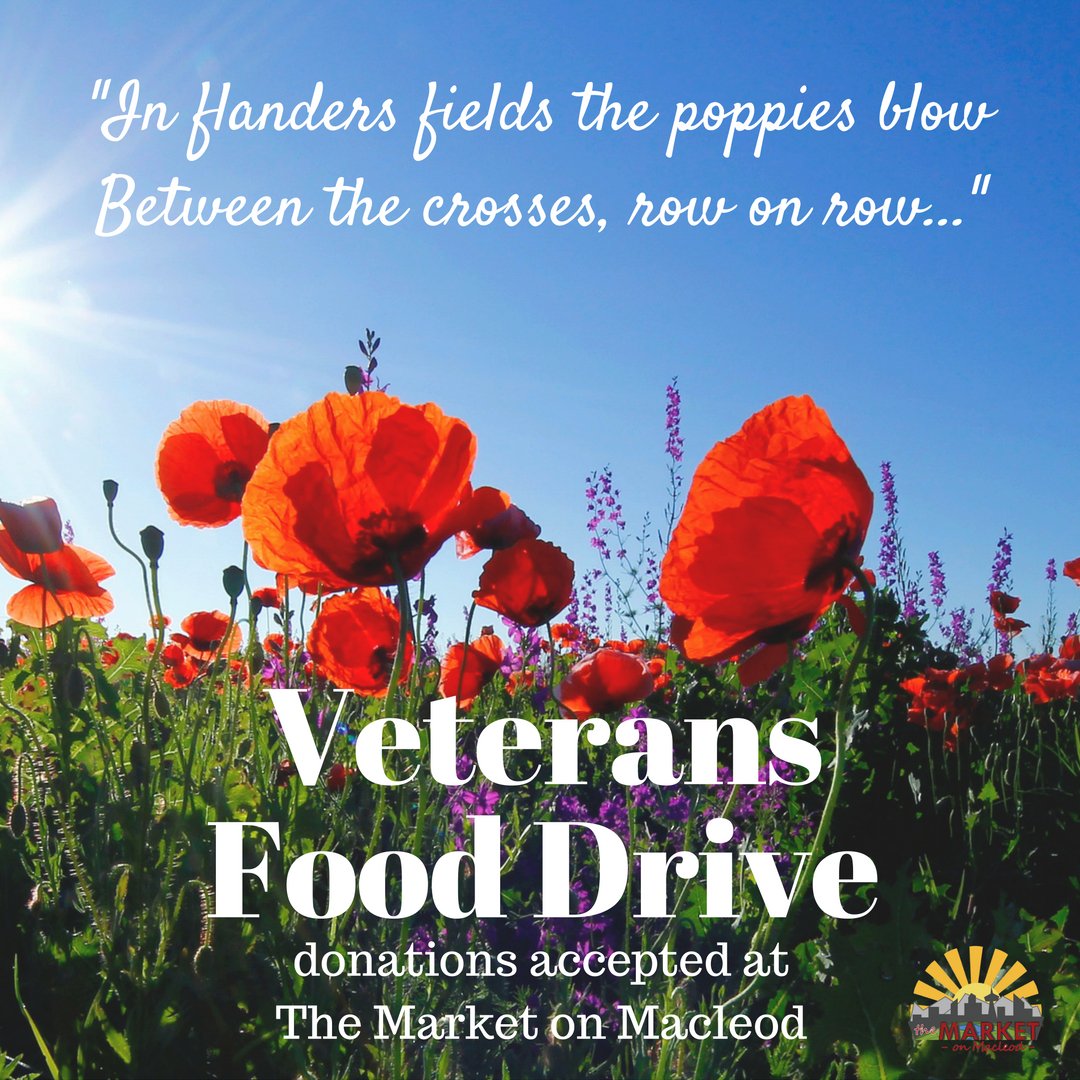 MarketonMacleod's tweet photo. @kiss959calgary The @MarketonMacleod has collections boxes set up for the Veterans Food Drive. We want to make the shelves full too! #yyc https://t.co/cEsqxqetH5