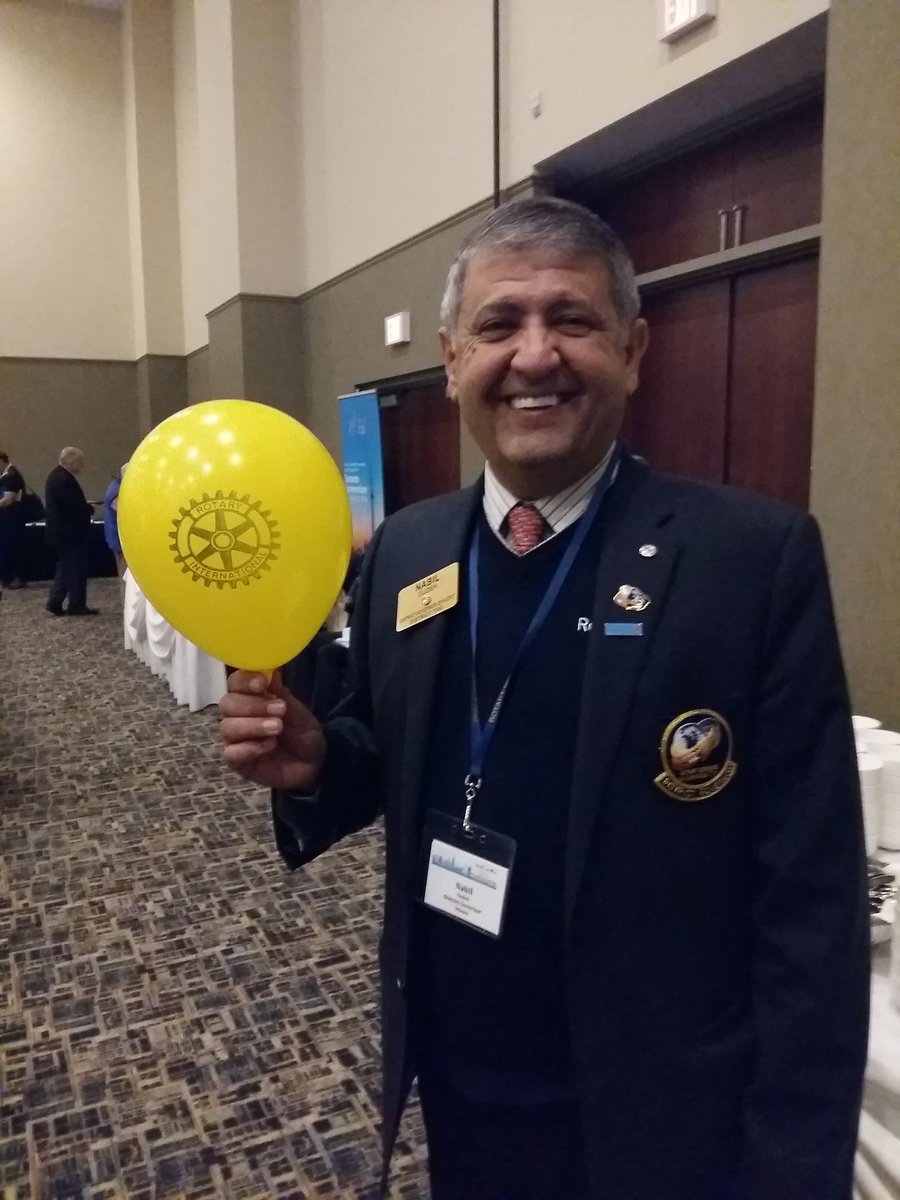 After listening to such committed and passionate Rotarians at <a href="/DisCon7040/">DisCon7040</a> sessions this am, <a href="/DGNabil/">Nabil Oudeh</a> 's heart is as light as a balloon!
