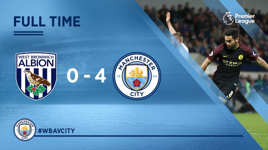 West Brom 0 4 Man City Aguero Fires City Back Top