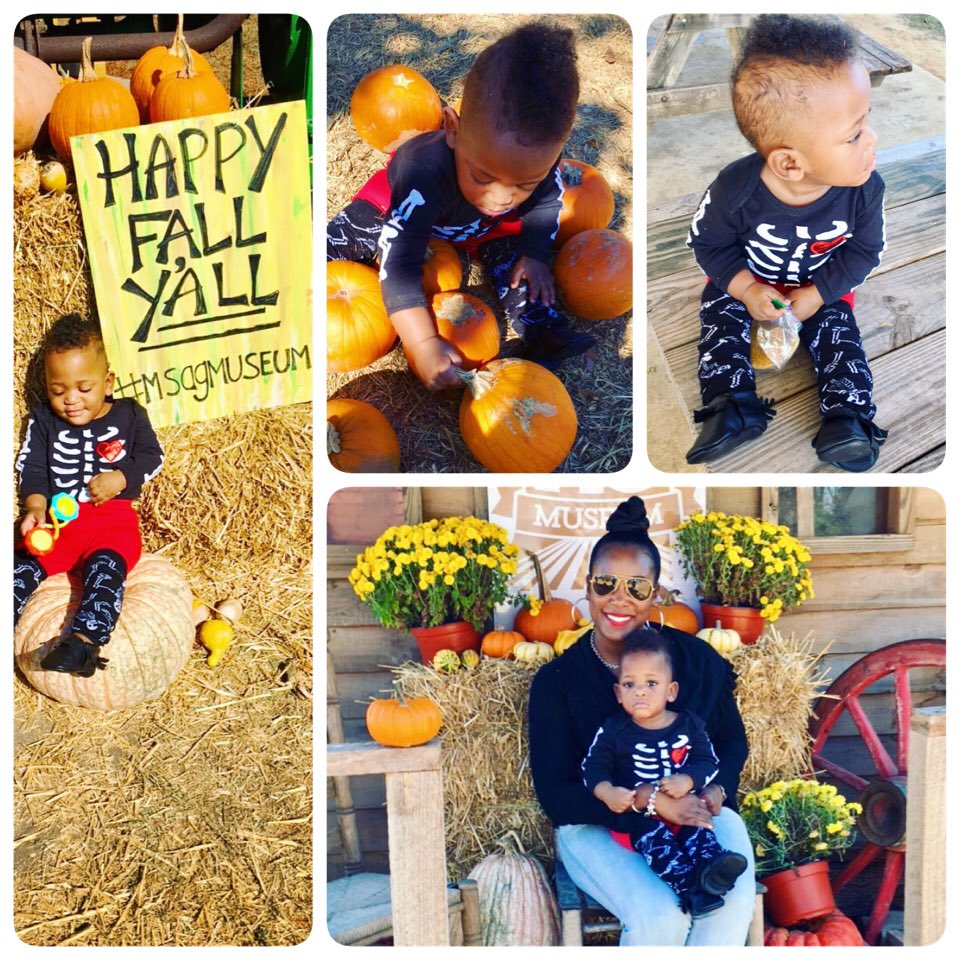 JustKisha1908's tweet photo. Enjoying the Pumpkin Patch with my handsome lil' skeleton!🎃🍂🍃🌰🍁💀😍 #MSagMuseum https://t.co/3AOgf1K3sN