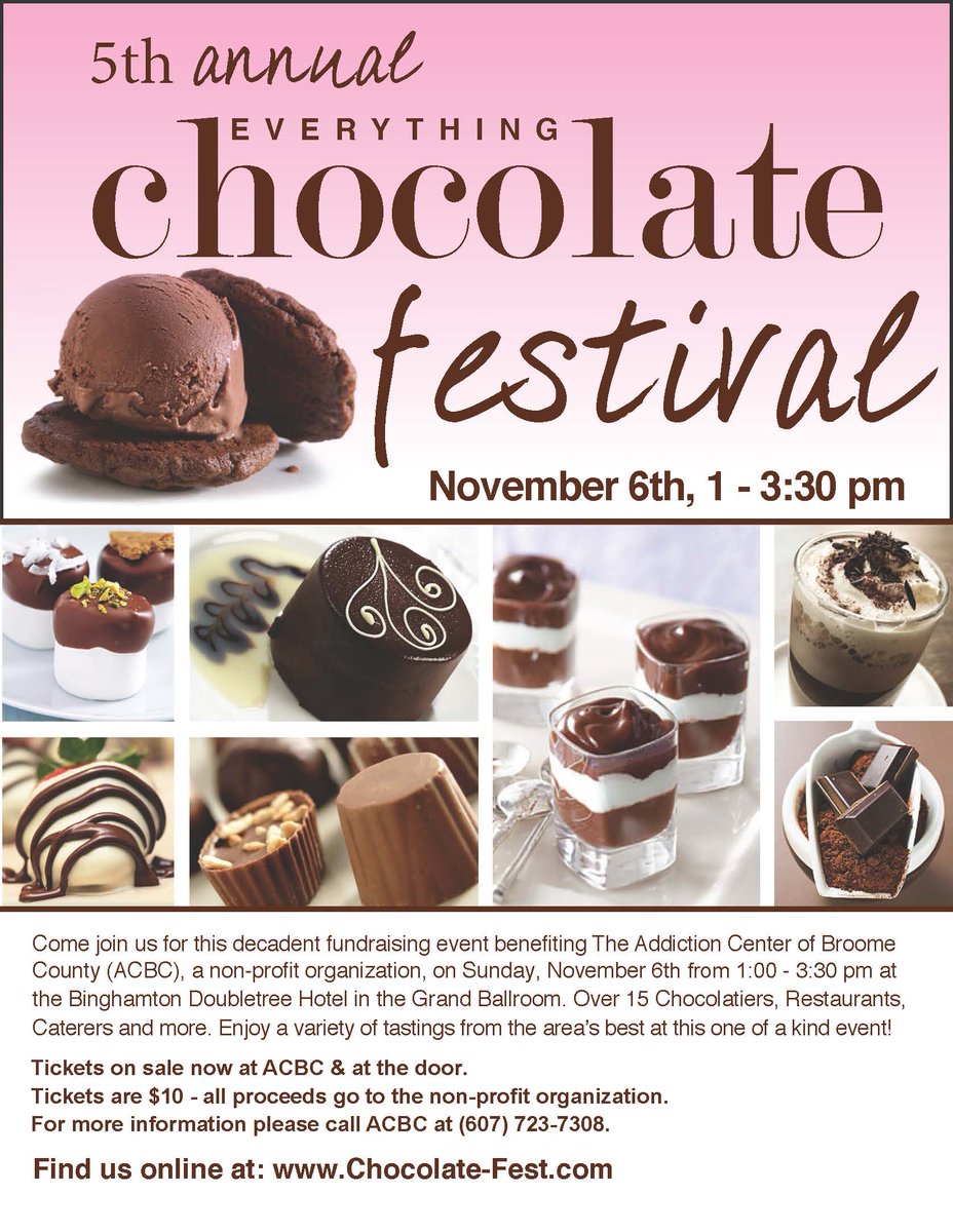 ACBC_Chocolate's tweet image. THE FEST IS ON NOW!  BINGHAMTON DOUBLETREE @DoubleTreeBing , SUNDAY 11/6 1-330!