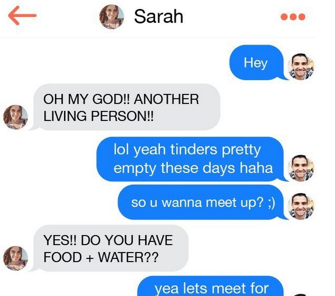 .<a href="/Tinder/">Tinder</a> during the #zombieapocalypse tackk.com/ue5fsk #lol #zombies