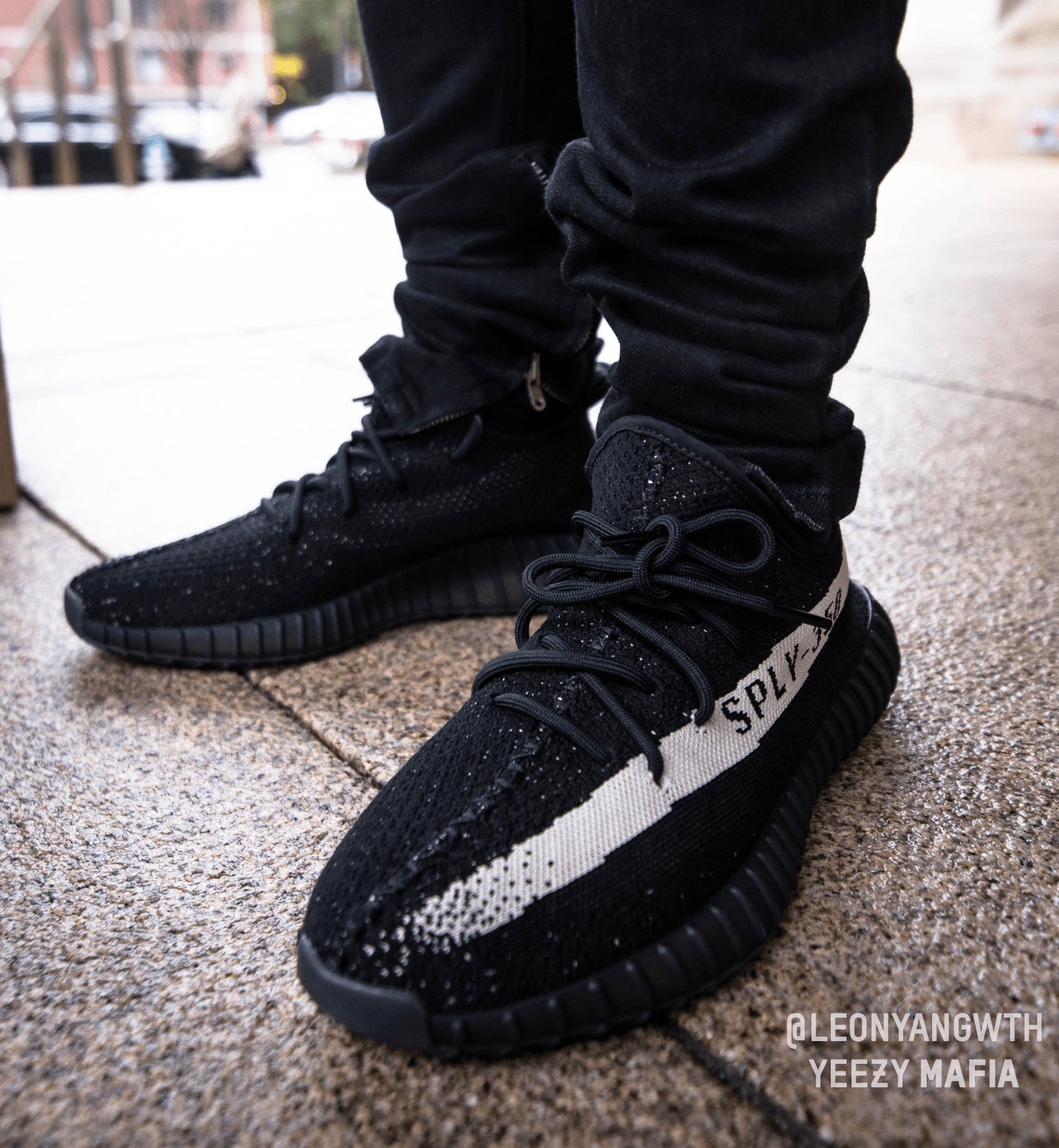 YEEZY MAFIA on "YEEZY BOOST 350 V2 "Black White" First Retail On Feet Look /// COMING SOON (🔮) /// RT for a FREE CART https://t.co/E9ZP2QMLF6" / Twitter