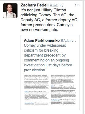 LOrionII's tweet photo. No, folks its not just #HillaryTeam criticizing COMEY .. Try @TheJustticeDept etc https://t.co/7cbXFI1rT4