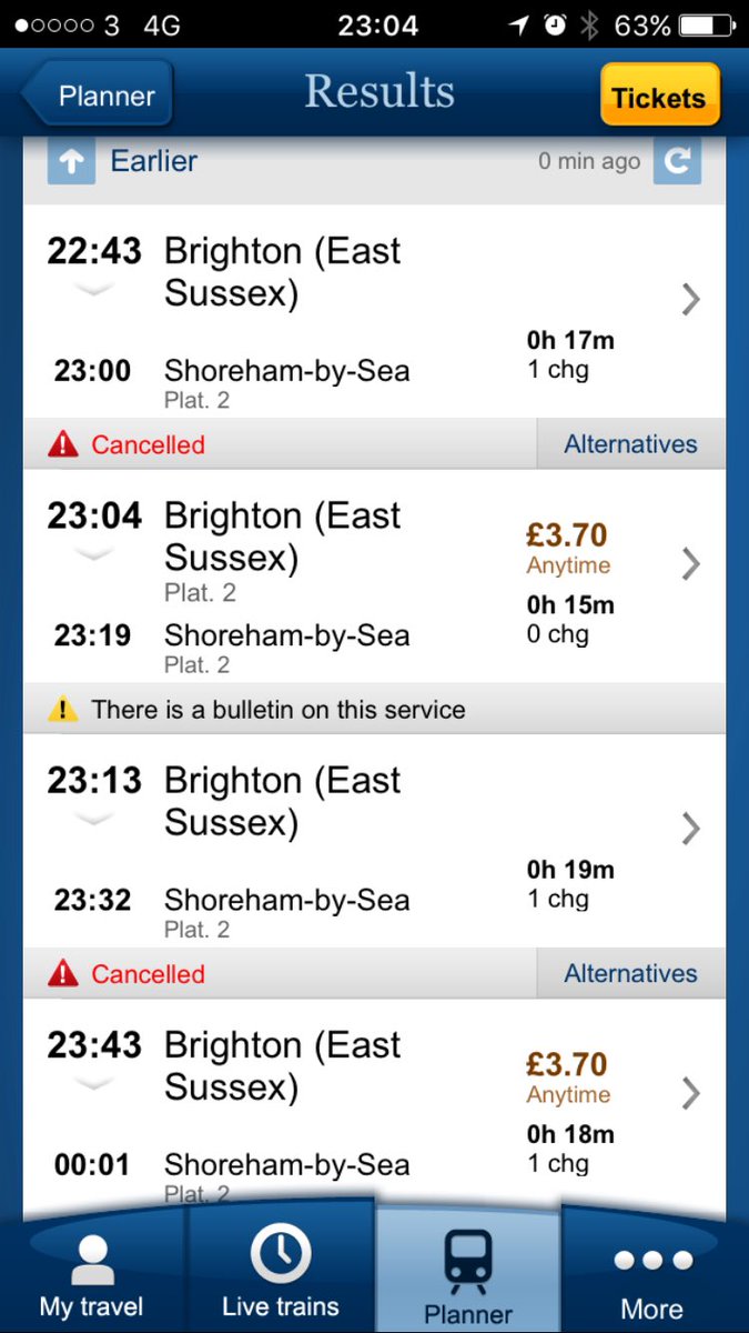 talkboxsi's tweet photo. @SouthernRailUK  just been told 23:04 has been cancelled. What am I supposed to do? https://t.co/1CCmvBU2Gz