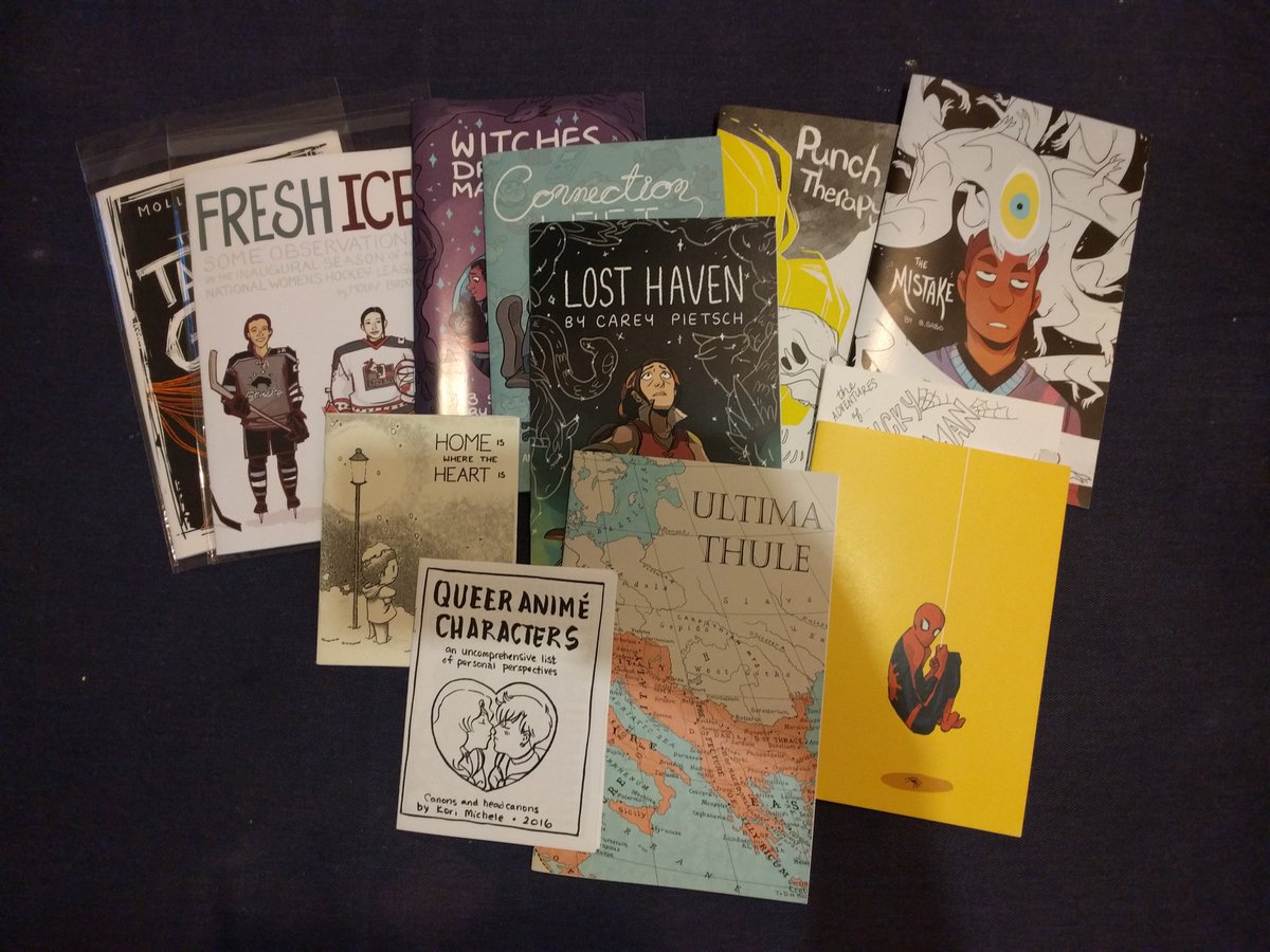 emsilybemsily's tweet photo. Extremely pleased with my @MassMICE haul for the day :) And now I get to read all of em! https://t.co/dtELahrhSW