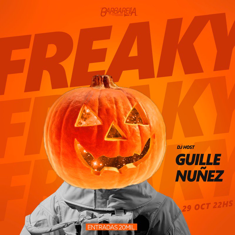BarbarellaPy's tweet photo. ¡Esta noche nos disfrazamos con #FreakyParty y @PibeconBarba en bandejas!
🎃🎃 🎃 ALTA JODA POR HALLOWEEN 🎃🎃🎃 https://t.co/EyxRw7xAiY