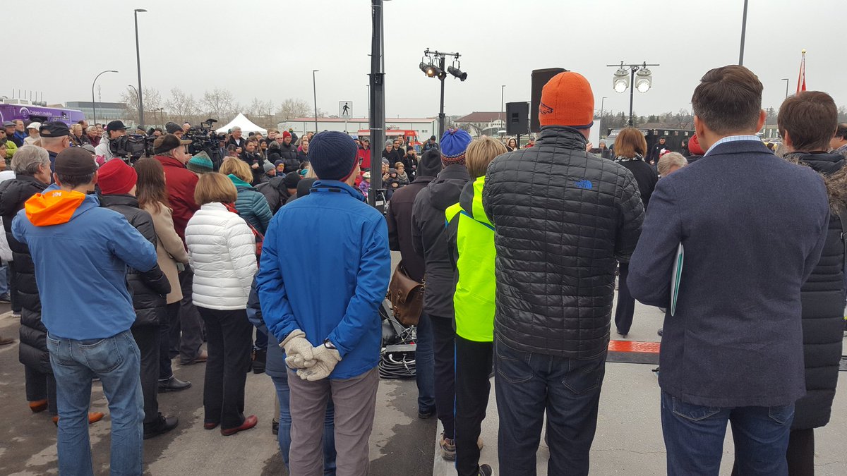 slokkerhomes's tweet photo. So many people here today at the opening of Flanders interchange #yyc @CurrieLife . So exciting! https://t.co/IlB8PnOw9c