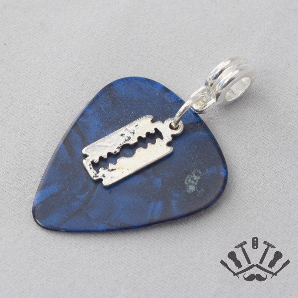 Blue  Blade Guitar Pick Safety Razor Pendant ritualshave.com/product/blue-b…