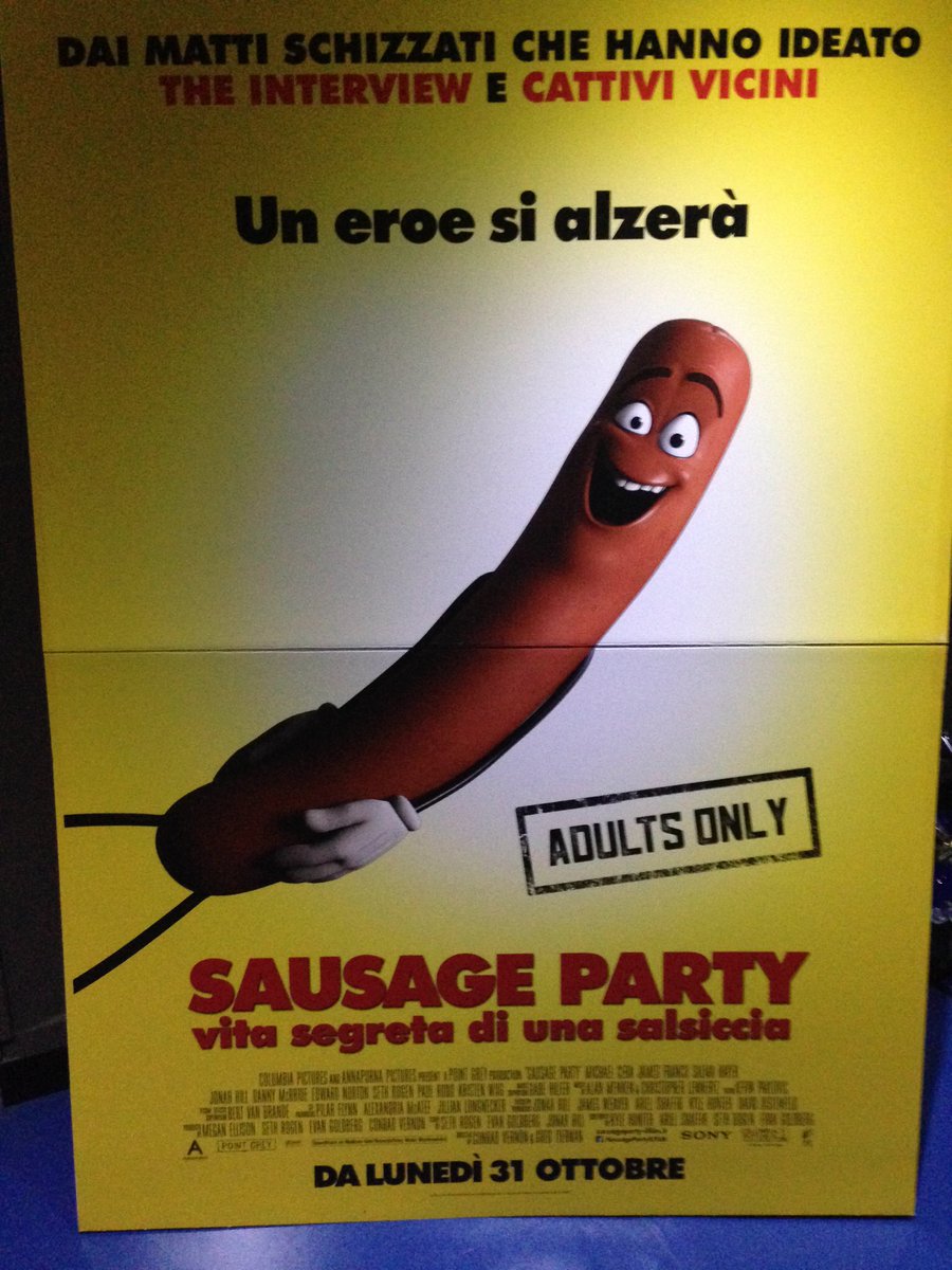 MultisalaCORSO's tweet photo. #SausageParty  #VitaSegretaDiUnaSalsiccia #Dal31Ottobre #MultisalaCorso https://t.co/j90bzlUALr