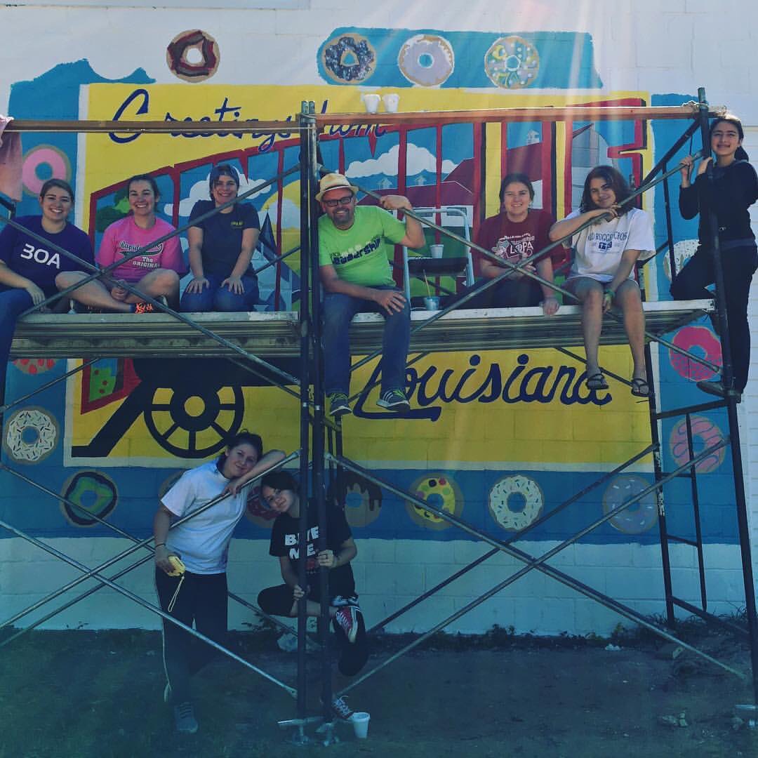 PHS_Rebels's tweet photo. Almost finished with the Harlow's mural (at our extended campus location 🙂). #RebelsWithACause #PHSBe100 https://t.co/OOa7MwkIiD