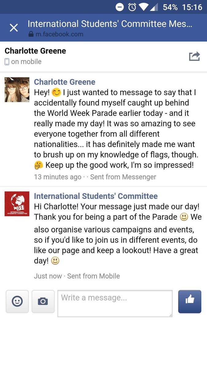 shefunilife's tweet photo. You know what makes me happy? Genuine impact. Thank you. World Week Parade feedback #WorldWeek16 #WeAreInternational https://t.co/YJAYob3qUl
