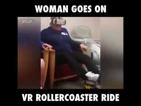TheFunBuzz's tweet image. youtu.be/2PyX9XpOPF4 Women Goes on VR Rollarcoster Ride