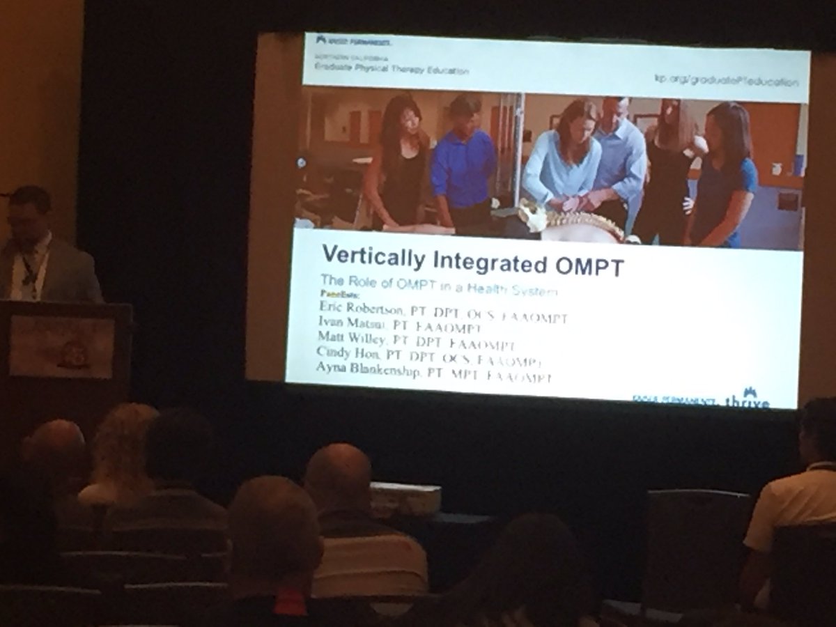 BradMyersDPT's tweet photo. @KPNorCalPT fellows chatting about integrating OMPT into a health system. Leading from the front! @UICPTFacPrac #AAOMPT2016 https://t.co/WqPJUdsaL1