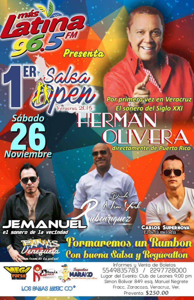 Vamos México te espero este próximo 26 de noviembre en Veracruz no te lo puedes perder aleleeeeeee el gran concierto