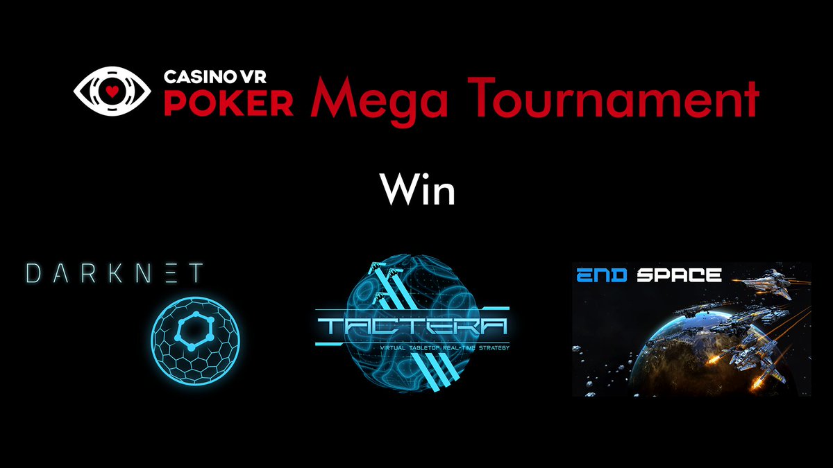 It begins. Mega #vr #poker #tournament starts in 5min. Win 3 amazing #GearVR games and tons of chips. #virtualreality #gaming