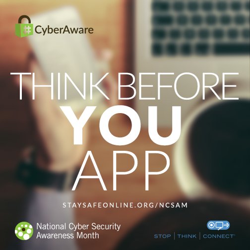What's your digital #APP-titude? #ThinkBeforeYouApp #NCSAM #NationalCyberSecurityAwarenessMonth #CyberAware #Cybersecurity  #SUNYWCC
