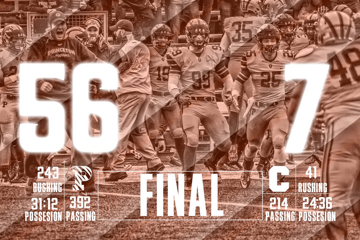 PrincetonFTBL's tweet photo. Final | Princeton 56 Cornell 7 https://t.co/vR5B8GBNC2